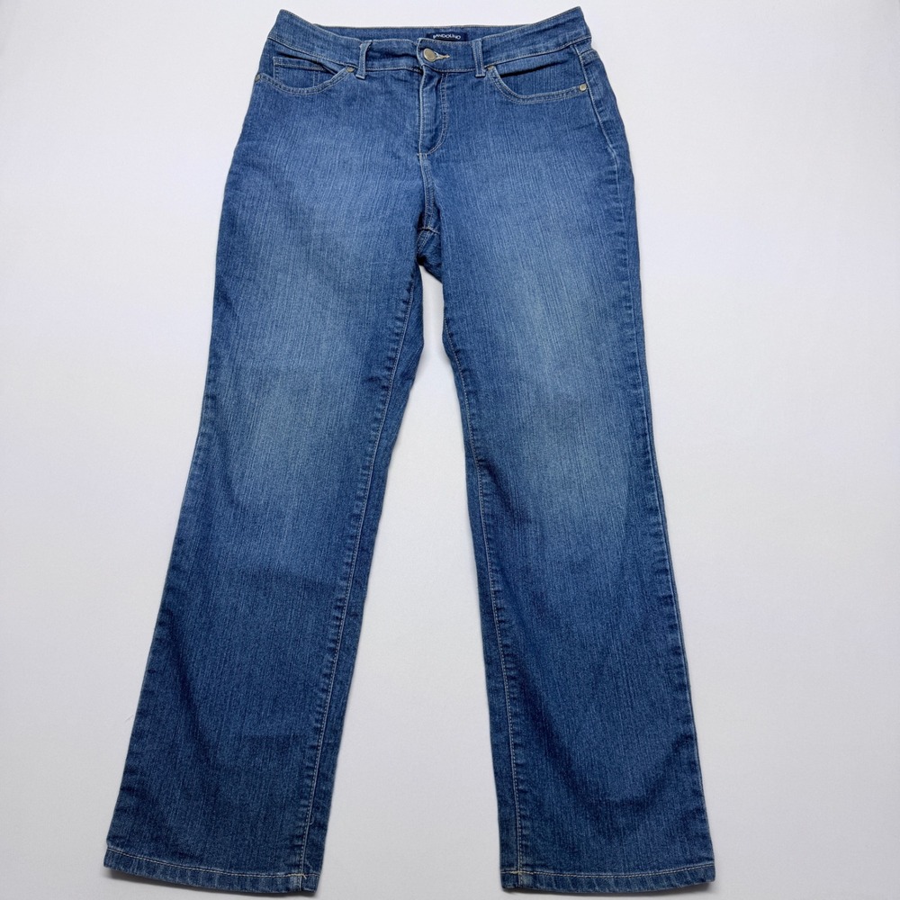 Bandolino Mandie Straight Leg Jeans Medium Wash Blue Stretch Denim Women Size 10